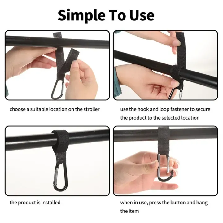 2/5/10Pcs%20Baby%20Stroller%20Hooks%20Buckles%20Clip%20Aluminum%20Alloy%20Cart%20Organizer%20Diaper%20Bag%20Shopping%20Pram%20Hook%20Buckle%20Stroller%20Hanger%20-%20Image%205