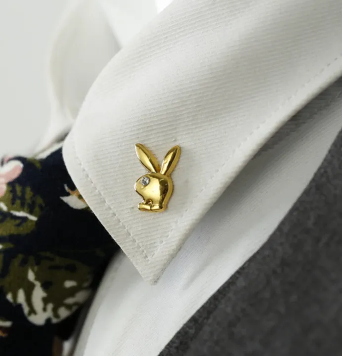 Rabbit%20Son%20Men's%20Suit%20and%20Shirt%20Collar%20Pin%20Brooch,%20Alloy%20and%20Stone%20-%20Image%203