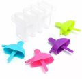 4PCs Ice Lolly Moulds with Straw, Kids Ice Lolly Moulds Reusable, Healthy Fruit Plastic Popsicle Molds with Sticks, Kids Ice Lolly Maker for Frozen Juice, Smoothies, 16cm. 