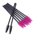 Wholesale 200 PCS Disposable Eyelash brush Mascara Wands Spoolies for Eye Lash Extension, Eyebrow and Makeup (Black&Rose red). 