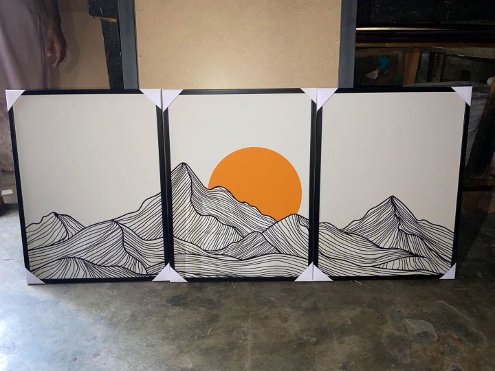 Glam%203%20piece%20Framed%20Wall%20Art%20Set%20of%203%20Mountain%20Prints%20Art%20Framed%20Wall%20Art%20Mountain%20Line%20Art%20Minimalist%20Art%20Japandi%20Boho%20Decor%20%7C%20Al%20Ghani%20-%20Image%202