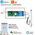 Tuya Smart Wifi Electric Actuator Motor Controller,DC12V 24V 32V 2 Channel Relay Remote Control, RF 433 Radio Control. 