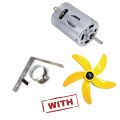 550 High-Speed DC Motor Kit (12V, 10,000 RPM) with Fan Wings, Holder & Clamp – DIY Mini Fan & Robotics. 