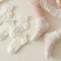 5Pairs/Lot Summer Soft Cotton Girl Socks Breathable Children Short Ankle Socks Kids Lace Princess Mesh Ruffle Lolita Socks. 