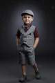 Summer friendly new demanding five piece party dress combo set for kids ( half shirt + half pant + vest + bow tie ). 