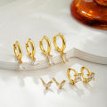 Dainty Zircon Small Stackable 14k Gold Plated Earrings Set for Women Multiple Piercing Cartilage Huggie Hoop Earring Jewelry. 