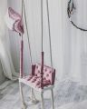 pink or gray velvet back support Swing. 