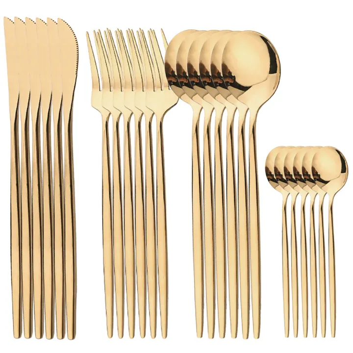 24pcs%20Gold%20Tableware%20Set%20Stainless%20Steel%20Dinnerware%20Set%20Mirror%20Fork%20Knife%20Coffee%20Spoon%20Cutlery%20Flatware%20Set%20Western%20Kitchen%20-%20Image%207