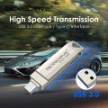 2 in 1 OTG USB-C Flash Pen Drive Metal Memory Stick Usb 3.0 Flash Disk 64GB 128GB 256G USB3.0 Dual C Pendrive.