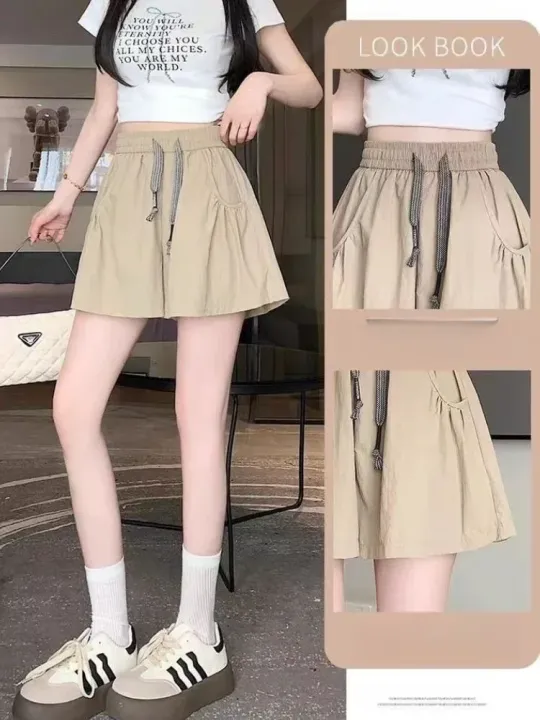 Ice%20Silk%20Yamamoto%20Wide%20Leg%20Extra%20Big%20Shorts%20Women's%20Summer%202026%20Thin%20Skirt%20Yoga%20Hot%20Pants%20Pocket%20Lace%20Up%20Short%20Pants%20Plus%20Size%20-%20Image%206