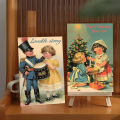 32pcs, vintage Christmas postcards, Santa Claus, birthday/anniversary gifts, collectibles, suitable for gifting, and mailable.. 
