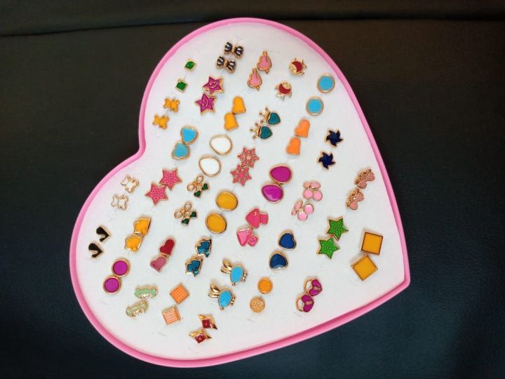 36%20Pair%20Multicolor%20Cryatal%20Cartoon%20Hypoallergenic%20Plastic%20Stud%20Earrings%20Set%20For%20Women%20Girl%20jwalary%20-%20Image%207