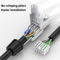 CAT6A Tool free RJ45 connector Modular Plug No crimp tool Reusable Termination Plugs For Ethernet Cable.