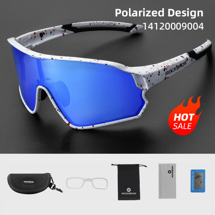 ROCKBROS Polarized Bike Glasses Bike Eyewear Sunglasses Outdoor Running Goggles UV400 Sun Protection Large Frame Glasses