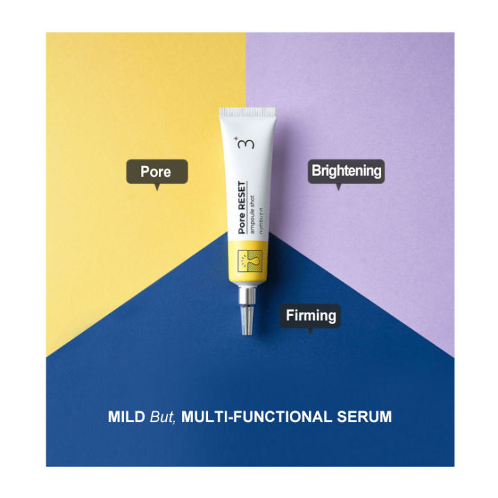 Numbuzin No.3 Pore Reset Ampoule Shot – Retinol + Niacinamide Serum for Pore Care, Brightening, Firming & Soothing – Korean Skincare for Smooth Baby-Soft Skin