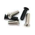 100X Black Silver KB4*8/10/12mm KB5*10/12/15mm PC Case Cooler Cooling Fan Flat Countersunk Phillips Head Mount Screw Computer A. 