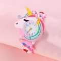Children's Necklace Unicorn Quartz Watch Ear Clip Scrunchie Set Explosive European and American Ear Clip Scrunchie Ring. 
