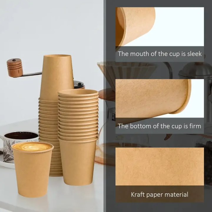 8%20oz%20Kraft%20Paper%20Cups%20Disposable%20Paper%20Coffee%20Cups%20Hot/Cold%20Drinking%20Cup%20for%20Water%20Coffee%20Juice%20Unbleached%20Cups%20for%20Party%20Picnic%20-%20Image%204