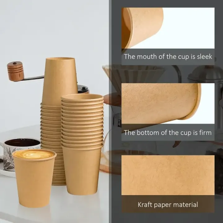 8%20oz%20Kraft%20Paper%20Cups%20Disposable%20Paper%20Coffee%20Cups%20Hot/Cold%20Drinking%20Cup%20for%20Water%20Coffee%20Juice%20Unbleached%20Cups%20for%20Party%20Picnic%20-%20Image%204