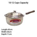 Stainless Steel Sauce Pan/ Saucepan with Lid For Tea/Milk Boiling Water Wood Handle Size No.5, 6, 7, 8 & 9. 