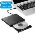 USB 3.0 ultra slim external DVD-RW burner/cd/rewrite/ portable optical drive black and white. 