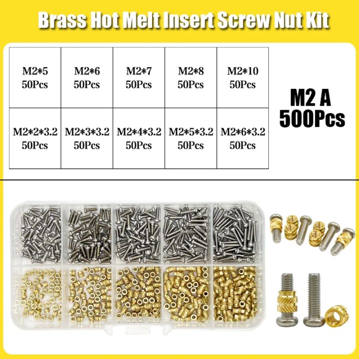 420/500Pcs%20Stainless%20Steel%20Heat%20Insert%20Nut%20TS100%20Brass%20Hot%20Melt%20Insert%20Nuts%20for%20Welding%20Internal%20Thread%20Head%20Bolt%20Insert%20-%20Image%204