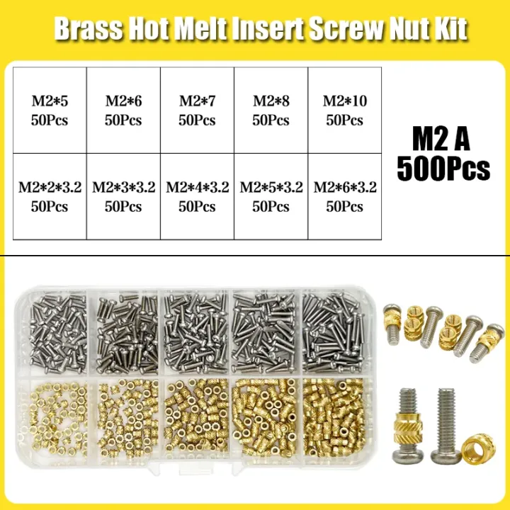 420/500Pcs%20Stainless%20Steel%20Heat%20Insert%20Nut%20TS100%20Brass%20Hot%20Melt%20Insert%20Nuts%20for%20Welding%20Internal%20Thread%20Head%20Bolt%20Insert%20-%20Image%204