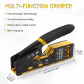 HOMEFISH 6088 Multifunctional CRIMPER Through-Hole Wire Crimper 8P6P Dual-Use Pliers for RJ45 Punch-Down RJ45 Crystal Head.