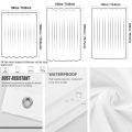 180-230cm Shower Curtains Waterproof Heavy Duty Thick Fabric Bath Curtain for Hotel Bathroom Bathtub Solid White Private Cover.