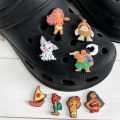 8-12pcs Disney Moana Shoe Charms Decorations Cartoon DIY Clog Sandals Shoe Accessorie Decorations Kids X-mas Gifts. 