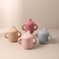 New solid 180ML Baby Silicone Sippy Cup BPA-Free Portable Feeding Cup Portable Learning Hand Shank Drinking Water training Cups.