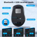 Portable Wireless Bluetooth Mouse Compact Ergonomic 2.4G USB Noiseless 1600DPI 500mAh Rechargeable for PC Tablet Laptop MacBook. 