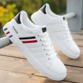 Men Shoes 2024 New White Fashion Sneakers Comfortable Leather Casual Flats for Male Plus Size Youth School Skateboard Sneakers. 