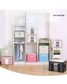 Clothes Storage Box Foldable Steel Frame Clothes Organizer Storage Box for Wardrobe, Saree, Shirts, and Blankets. 