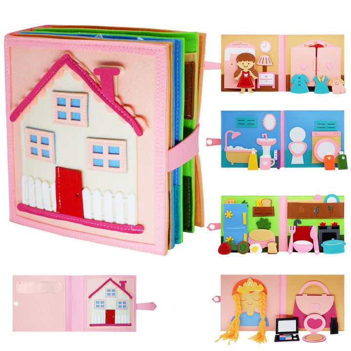 Montessori Quiet Books for Toddlers, Soft Activity Busy Book,Felt Cloth Book,Sensory Travel Toy with Learning Activities