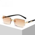 Retro Korean Sunglasses Seaside Frameless Eyeglasse Anti UV400 Gradient Shades. 