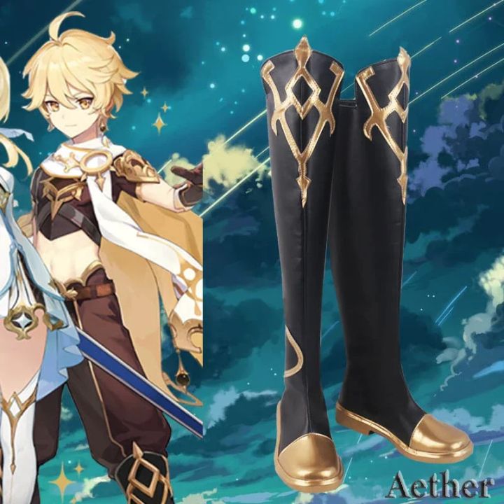 Genshin%20Impact%20Aether%20Cosplay%20Shoes%20Anime%20Chinese%20Style%20Halloween%20for%20Women%20Game%20-%20Image%202