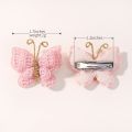 4Pcs/set Cute Baby Girls Knitting Headwear Handmade Crochet Butterfly Alloy Hairs Clips Kids Hairpins Fashion Desgin Headwear. 