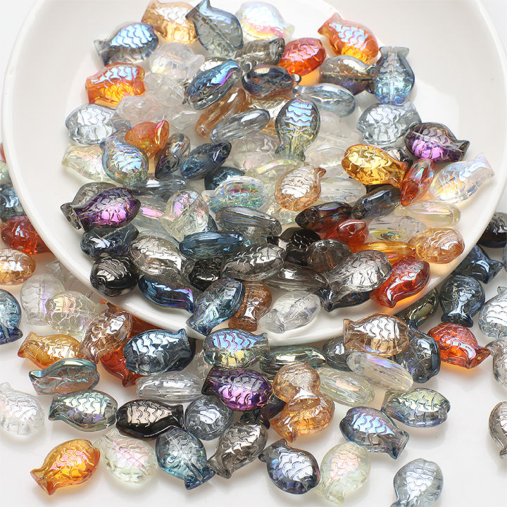 30 Pcs Crystal Small Fish Pendants 10x14mm Faceted Glass Loose Beads For DIY Making Charms Earring Necklace Jewlery Accessories