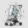 Universal Waterproof Pram Rain Cover Baby Stroller Accessories Transparent Wind Dust Shield Zipper Open for Pushchairs Raincoat. 