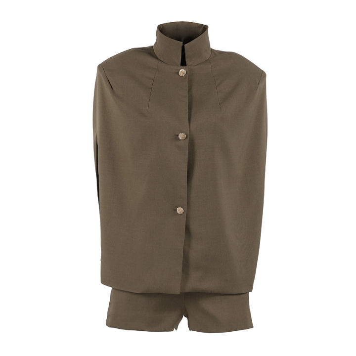2026%20Lady%20Daily%20Spring%20Autumn%20Outfits%20New%20Casual%20Wide%20Leg%20Short%20Pants%20Set%20Women%20Chic%20Solid%20Single%20Breasted%20Stand%20Collar%20Top%20Suit%20-%20Image%207