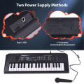 37 Key Electronic Keyboard Piano 4 Tones 4 Rhythms 10 Demos 5 Percussions Single Speaker Dual Power Mode with Mic for Beginners. 