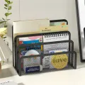 Papers Trays Notebook Stand Rack Desk 3-layer Black Metal Iron Mesh Holder for Magazine Document File Book Rack Organizer Office. 