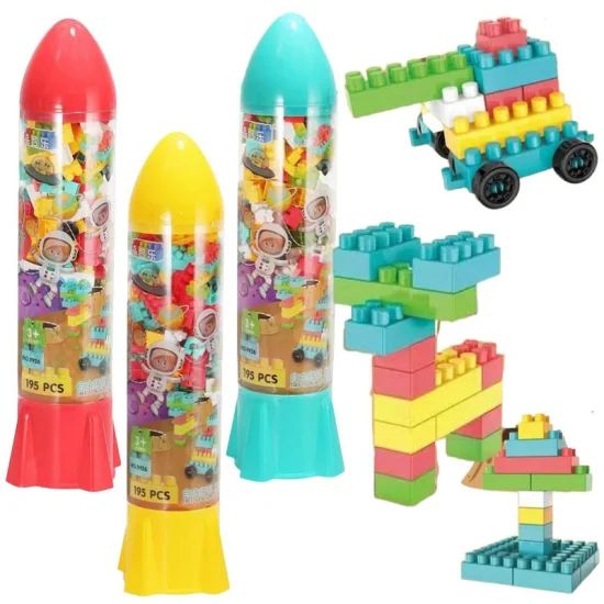 195pcs Hot Selling DIY Space Rocket Building Puzzle Blocks Kindergarten Gift Educational Intelligence Toys
