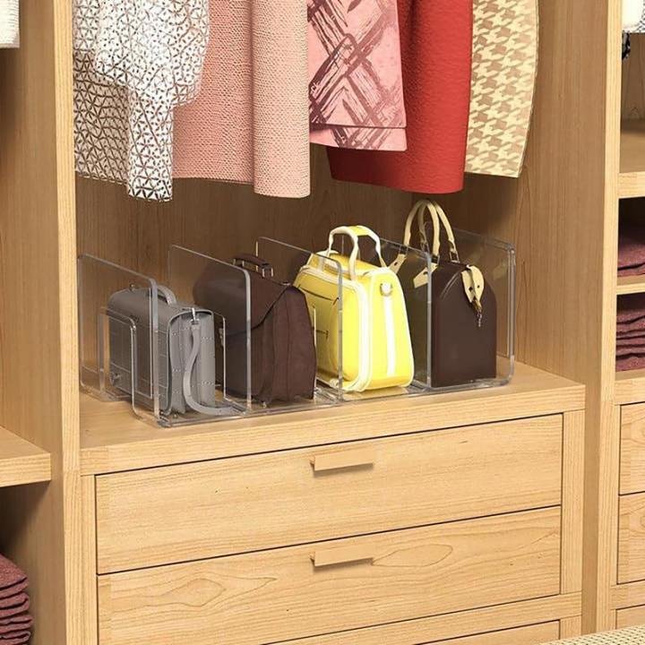 Handbag%20storage%20rack%20Organizer%204%20Slots%20Transparent%20Closet%20Purse%20Storage%20rack%20Acrylic%20wardrobe%20Bag%20storage%20holder%20Purse%20Display%20-%20Image%202