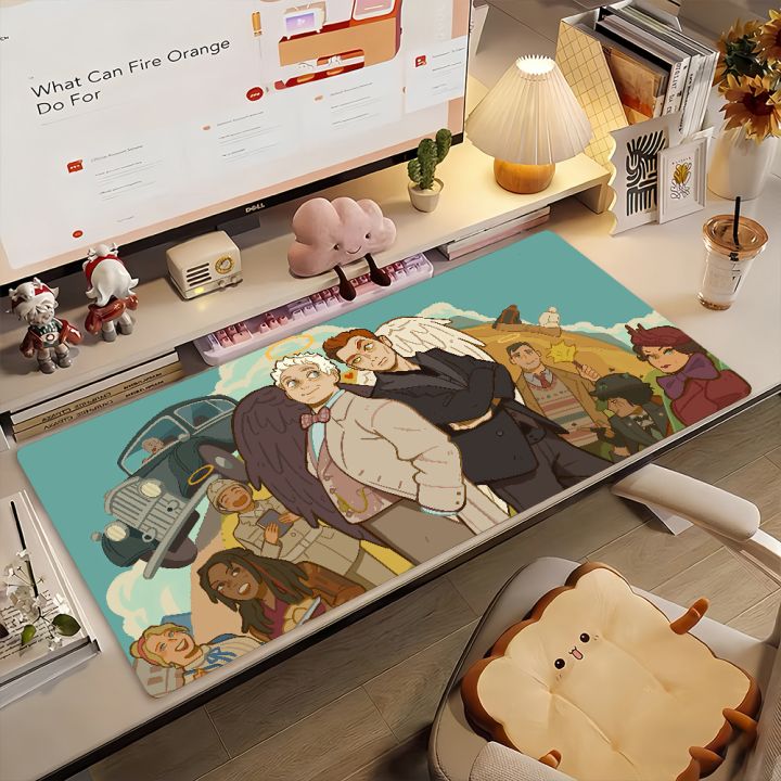 Cartoon%20Good%20Omens%20TV%20Mouse%20Pad%20Non-slip%20Locking%20Edge%20DeskMat%20PC%20Laptop%20Accessories%20%20Office%20Keyboard%20Large%20Game%20XXL%20Carpet%20-%20Image%202
