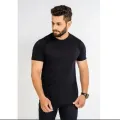 Black Plain Basic T Shirt For Men Round Neck Cotton Casual Wear Short Sleeve Everyday Shirt New Arrival Trendy Fashion Design. 