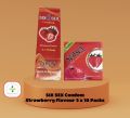 SIX SEX Condom (Strawberry Flavour) Full Box 3 x 10=30 Packs. 