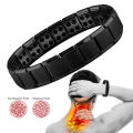 Creative Titanium Steel Bangle No Magnetic Man Charm Masculinity Leather Bracelet Stainless Steel Magnetic Buckle Punk Bracelet. 