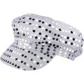 Glitter Sequin Hat Bling Costume Hat Retro Dress up Hat Beret Newsboy Cap Birthday Party Dance Hat Silver.